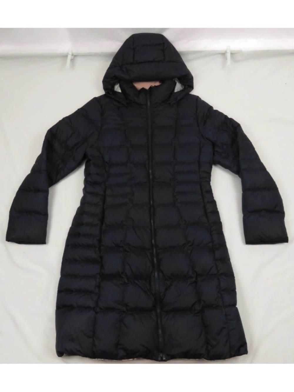The North Face 550 Down Metropolis Full Zip Hooded Puffer Long Parka Jacket L